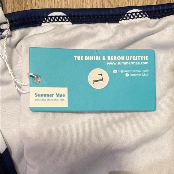 NWT - Navy and White Polka Dot Swim Set - Picture 2 of 11